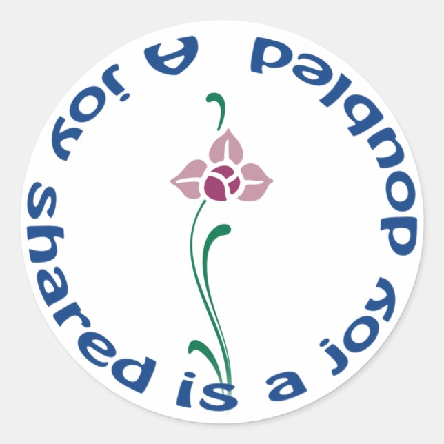 Adesivo Redondo Uma Alegria Compartilhada (Frente)