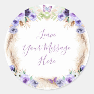 Adesivo Redondo Uma Borboleta Flutuada de Um Ano Ame sua Mensagem