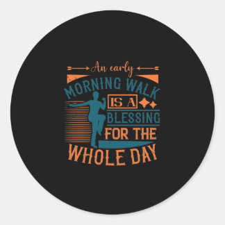 Adesivo Redondo Uma Caminhada Da Manhã Inicial É Uma Bênção