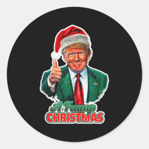 Adesivo Redondo Uma Camiseta Regata de Natal do Trump