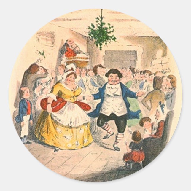 Adesivo Redondo Uma Carol de Natal (Frente)