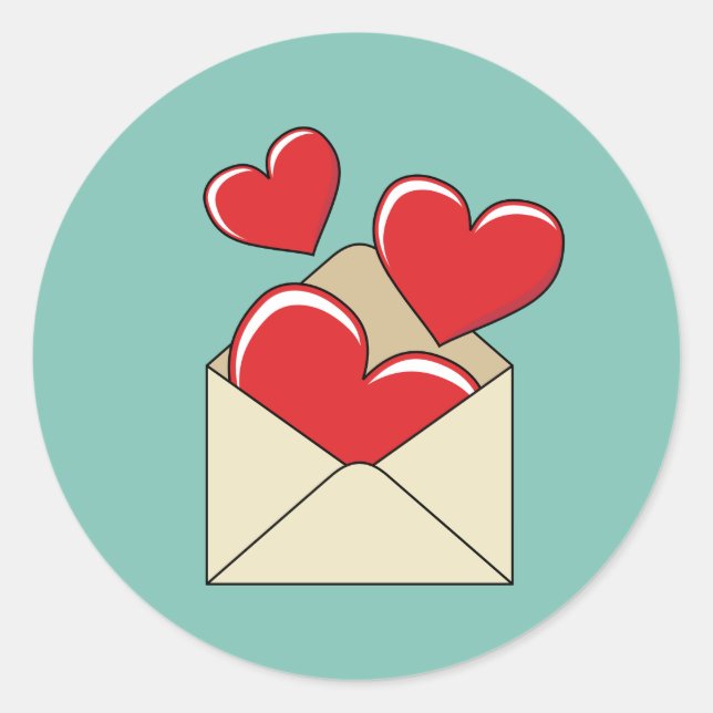 Adesivo Redondo Uma Carta de Amor (Frente)