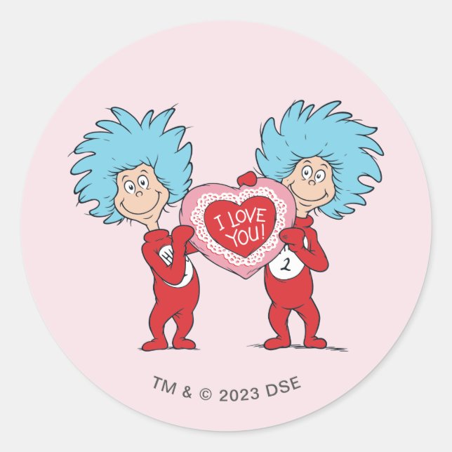 Adesivo Redondo Uma Coisa Dois Eu Te Amo (Frente)