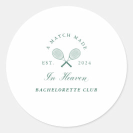 Adesivo Redondo Uma Correspondência Feita na Bachelorette do Céu