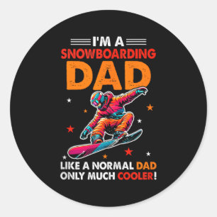 Adesivo Redondo Uma definição de pai que pratica snowboarding muit