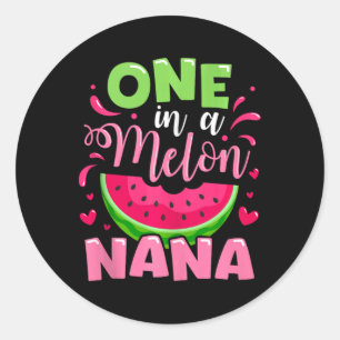 Adesivo Redondo Uma Em Uma Família De Festas de aniversário Melon 