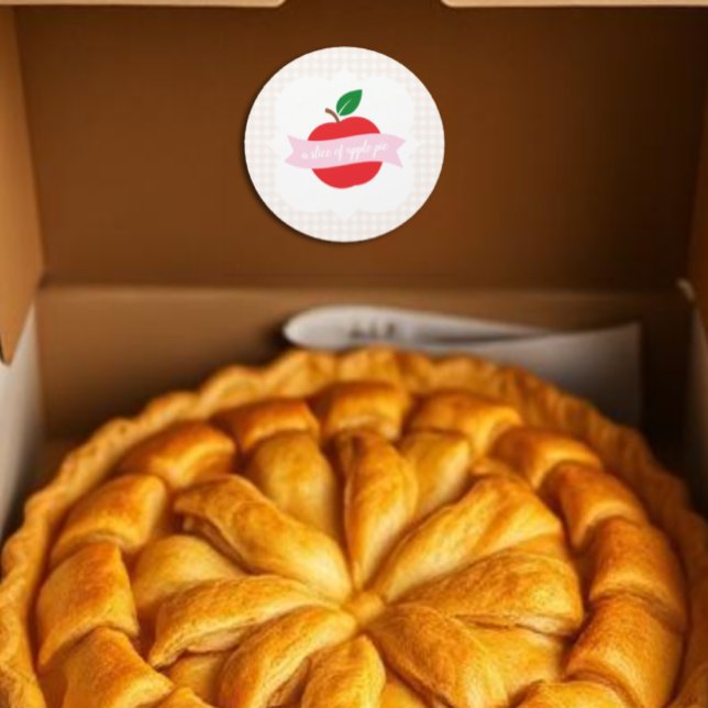 Adesivo Redondo Uma Fatia De Torta De Maçã (Criador carregado)