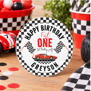 Adesivo Redondo Uma Festa de primeiro aniversario Rápido de Carro