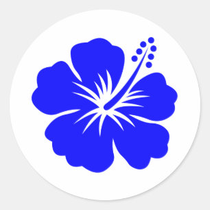 Adesivo Redondo Uma flor azul do hibiscus