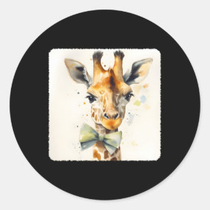 Adesivo Redondo Uma Girafa Com Um Arco De Anima Moda Moda