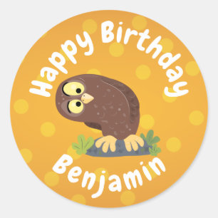 Adesivo Redondo Uma ilustração curiosa e engraçada de desenho a