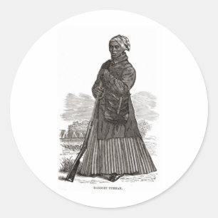 Adesivo Redondo Uma imagem do woodcut de Harriet Tubman, antes de