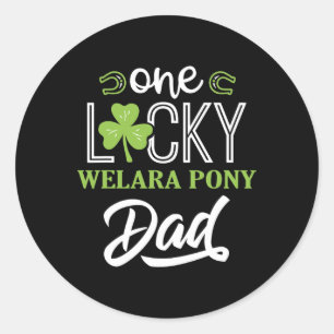 Adesivo Redondo Uma Lucky Welara Pony Horse Pai Irlandês Horseback