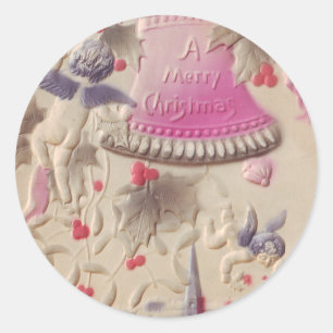 Adesivo Redondo Uma menina do Dutch do Feliz Natal