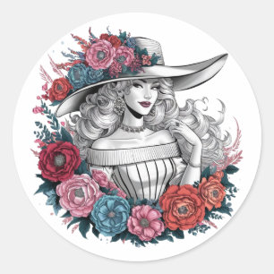 Adesivo Redondo Uma mulher bonita