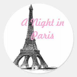 Adesivo Redondo Uma noite em Paris