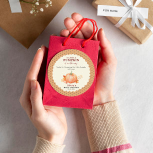 Adesivo Redondo Uma Pequena Abóbora Está no Caminho do Chá de fral