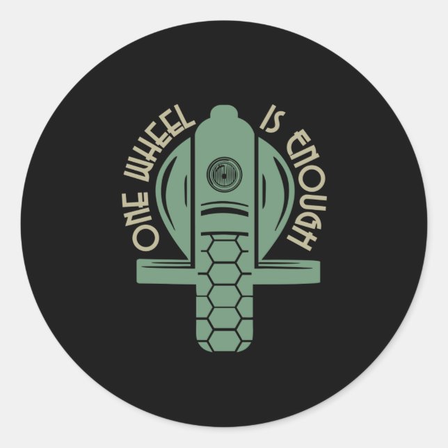 Adesivo Redondo Uma roda é suficiente EUC em monoroda (Frente)