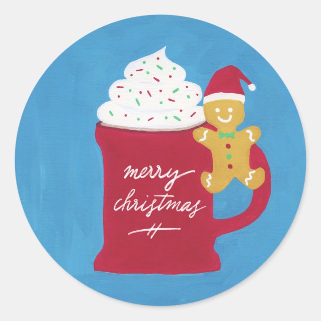 Adesivo Redondo Uma Taça de Feliz Natal (Frente)