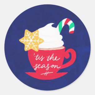 Adesivo Redondo Uma taça de 'Tis the Season'