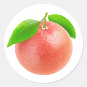 Adesivo Redondo Uma toranja cor-de-rosa
