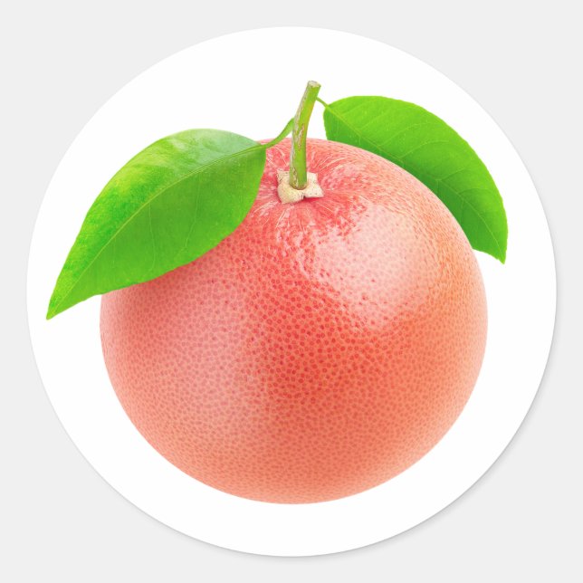 Adesivo Redondo Uma toranja rosa (Frente)