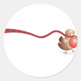 Adesivo Redondo Uma versão moderna do Robin Red Breast