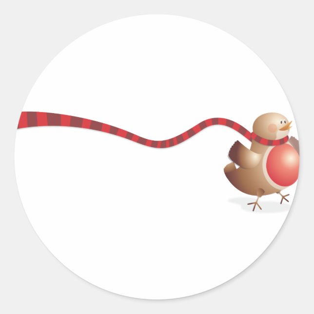 Adesivo Redondo Uma versão moderna do Robin Red Breast (Frente)