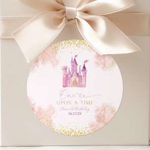 Adesivo Redondo Uma Vez Em Uma Festa De primeiro aniversario Da Pr