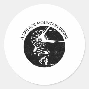 Adesivo Redondo Uma Vida Para Mountain Biking (ciclista de bicicle