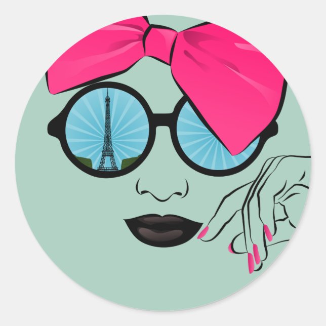 Adesivo Redondo Uma visão do rosto do Arco de tamanho excessivo de (Frente)