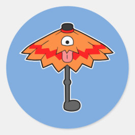 Adesivo Redondo Umbrella Yokai - Monstro Japonês Kasa-obake
