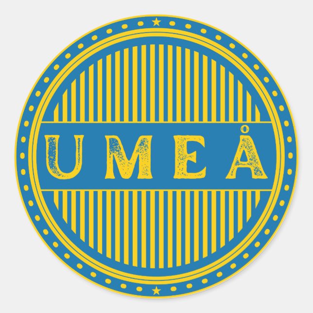 Adesivo Redondo Umeå City Pride Emblem – Swedish Identity (Frente)