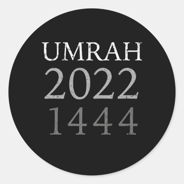 Adesivo Redondo Umrah 2022 Para A Família 1444H (Frente)