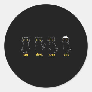 Adesivo Redondo Un Deux Trois Cat Funny Cat Lovers