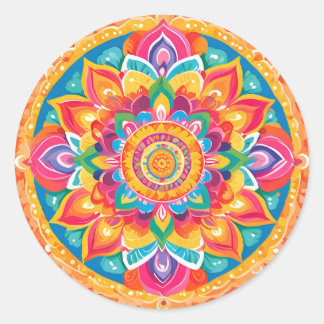 Adesivo Redondo Un mandala romantique