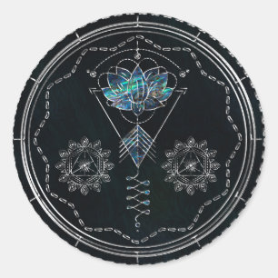 Adesivo Redondo Unalome colorido místico todo o olho de vista