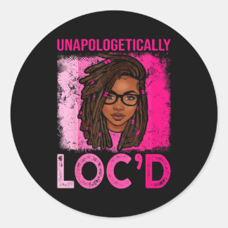 Adesivo Redondo Unapologetically loc'd woman dreadlocks hair black