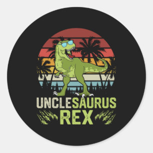 Adesivo Redondo Unclesarurus Rex   Design de Dinossauro Legal
