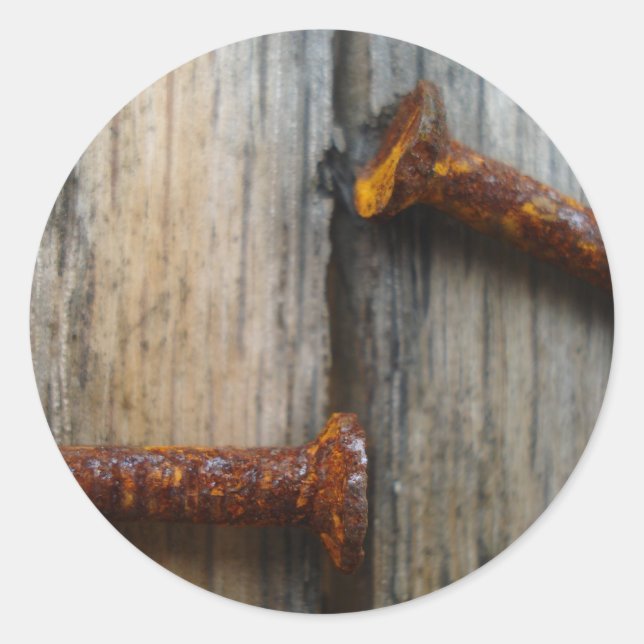 Adesivo Redondo Unhas enferrujadas em madeira2 (Frente)