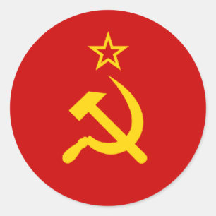 Adesivo Redondo União Soviética/URSS/CCCP Bandeira
