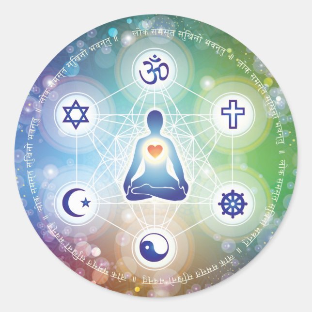 Adesivo Redondo União Universal - Que todos sejam felizes (Frente)