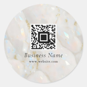 Adesivo Redondo Único Pedra Opal Elegante de Código QR