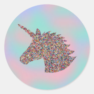 Adesivo Redondo Unicorle Sprinkles Feliz Aniversário do Partido