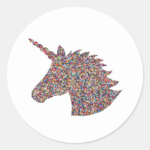 Adesivo Redondo Unicorle Sprinkles Feliz Aniversário do Partido