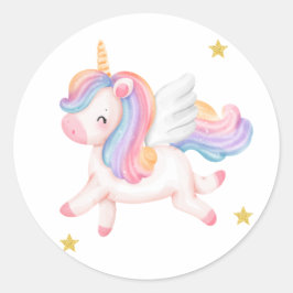 Adesivo Redondo Unicorn Birthday Stickers