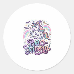 Adesivo Redondo Unicorn Boo-nicorn Vetor Premium Design de Vetor_1