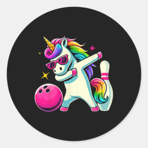 Adesivo Redondo Unicorn Dabbing Boliches Birthday Girls
