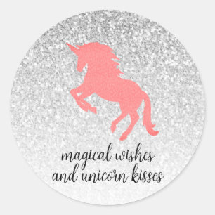 Adesivo Redondo Unicorn Esmaga Feliz Festa de Aniversário