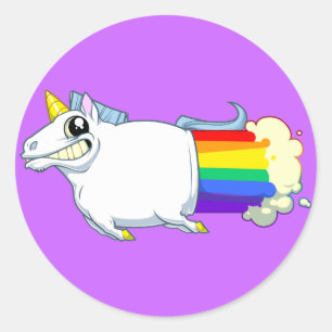 Adesivo Redondo Unicorn Farts Sticker